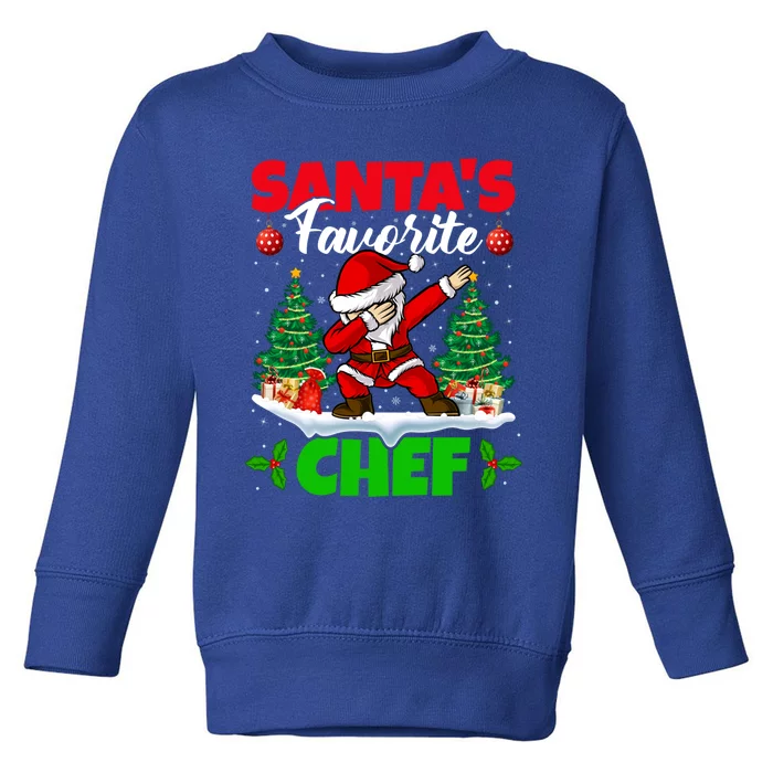 Xmas Dabbing Santas Favorite Chef Christmas Gift Toddler Sweatshirt