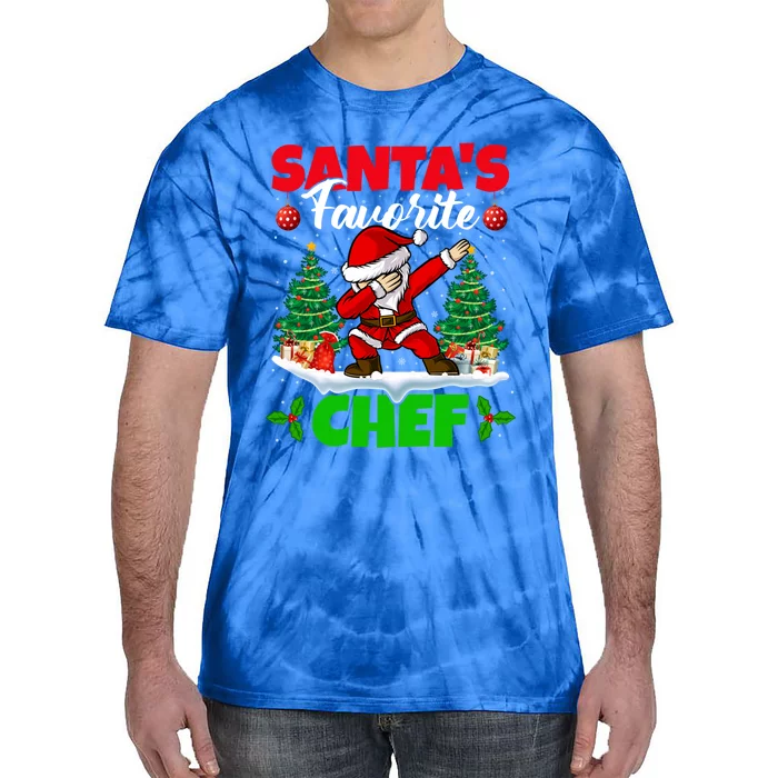 Xmas Dabbing Santas Favorite Chef Christmas Gift Tie-Dye T-Shirt