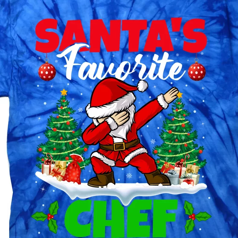 Xmas Dabbing Santas Favorite Chef Christmas Gift Tie-Dye T-Shirt