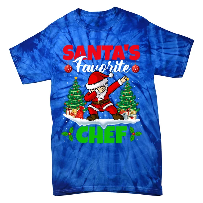 Xmas Dabbing Santas Favorite Chef Christmas Gift Tie-Dye T-Shirt