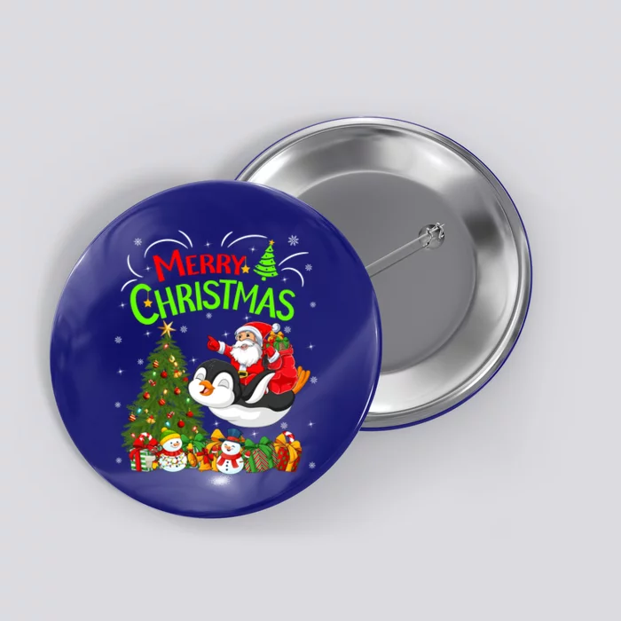 Xmas Decorations Tree Lights Santa Riding Penguin Christmas Gift Button