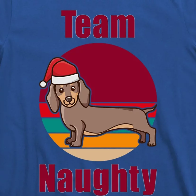 Xmas Doxie Team Naughty List Funny Santa Dachshund Christmas Gift T-Shirt