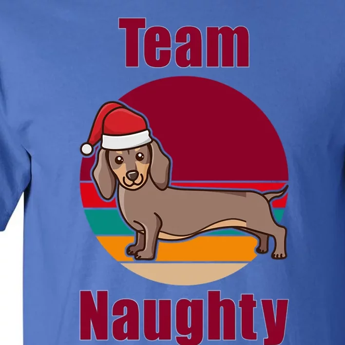 Xmas Doxie Team Naughty List Funny Santa Dachshund Christmas Gift Tall T-Shirt