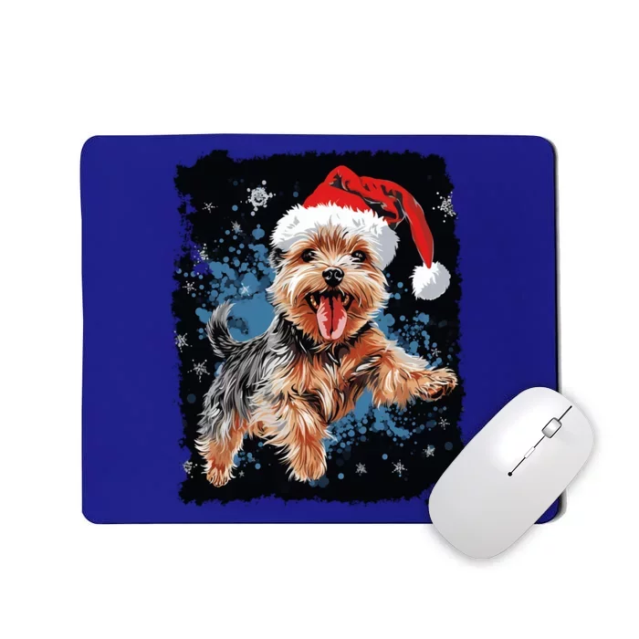 Xmas Dog Yorkshire Terrier Christmas Gift Mousepad