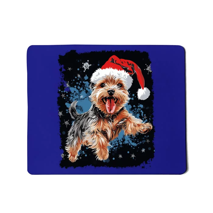 Xmas Dog Yorkshire Terrier Christmas Gift Mousepad