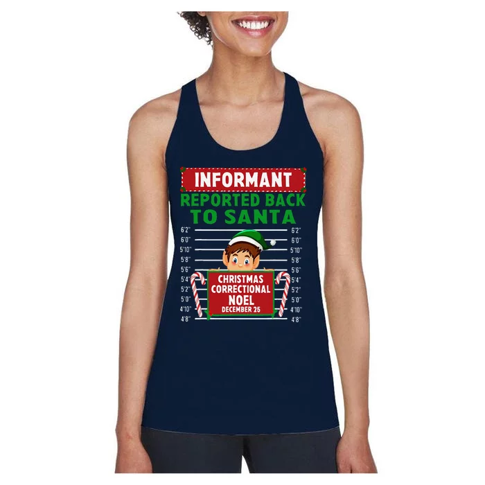 Xmas Elf Reported Back To Santa North Pole Correctional Women's Racerback Tank