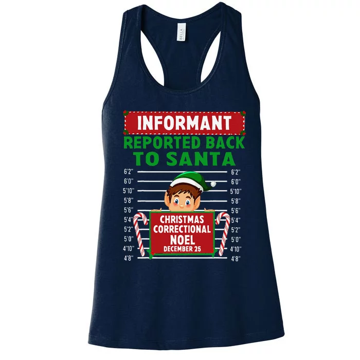 Xmas Elf Reported Back To Santa North Pole Correctional Women's Racerback Tank