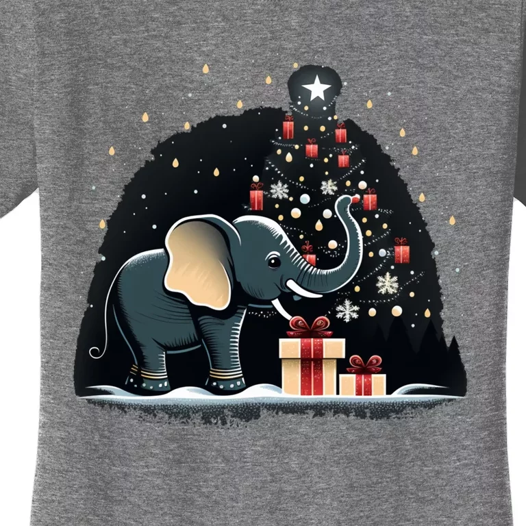 Xmas Elephant Santa On Christmas Elephant Women's T-Shirt