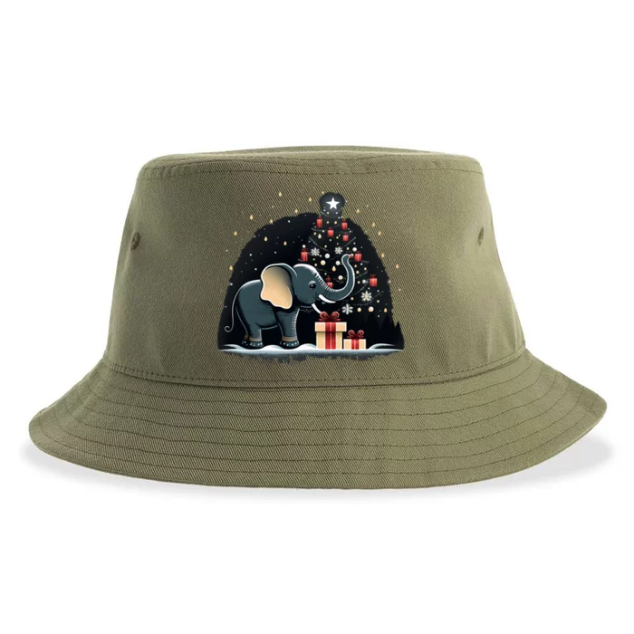 Xmas Elephant Santa On Christmas Elephant Sustainable Bucket Hat