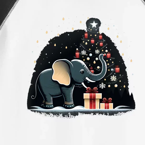 Xmas Elephant Santa On Christmas Elephant Toddler Fine Jersey T-Shirt