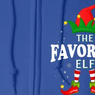 Xmas Favorite Elf Family Matching Christmas Pajama Full Zip Hoodie