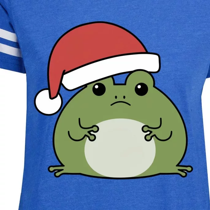 Xmas Frog Festive Holiday Frog Design Enza Ladies Jersey Football T-Shirt