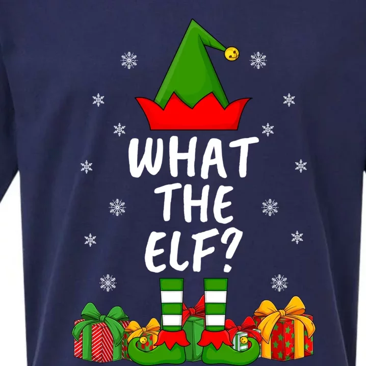 Xmas Family Matching Funny What The Elf Christmas Cute Gift Sueded Cloud Jersey T-Shirt