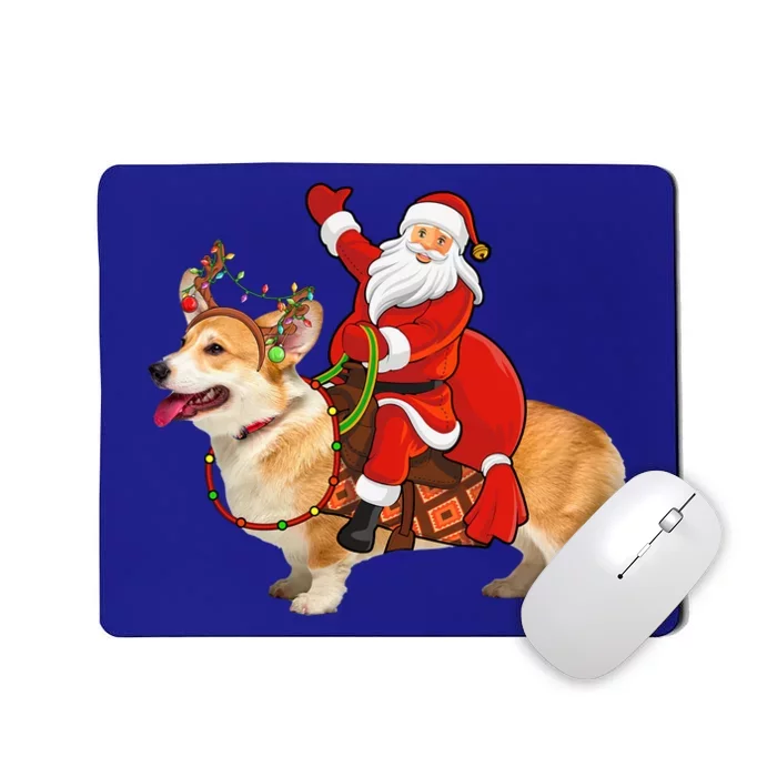 Xmas Family Matching Funny Santa Riding Corgi Christmas Gift Mousepad