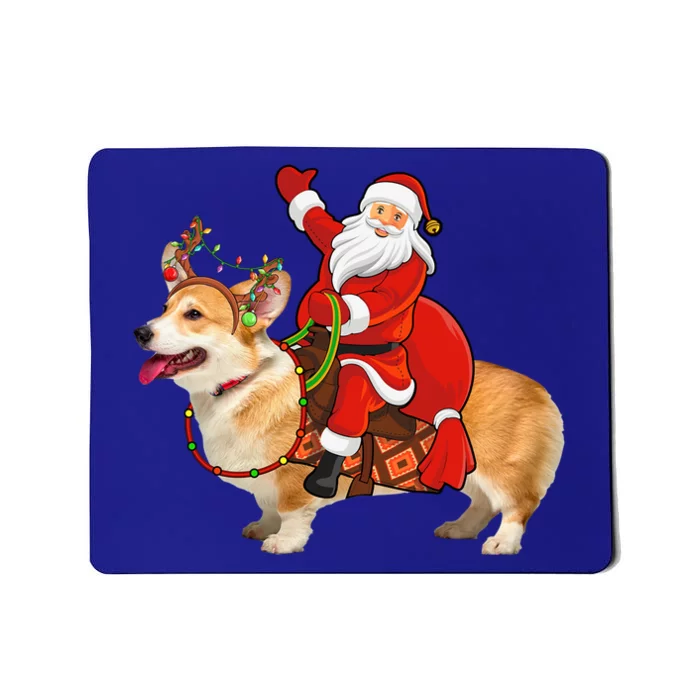 Xmas Family Matching Funny Santa Riding Corgi Christmas Gift Mousepad