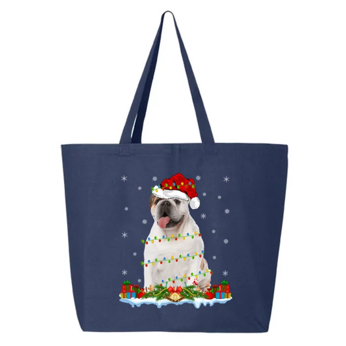 Xmas Family Matching Santa Hat English Bulldog Christmas Gift 25L Jumbo Tote