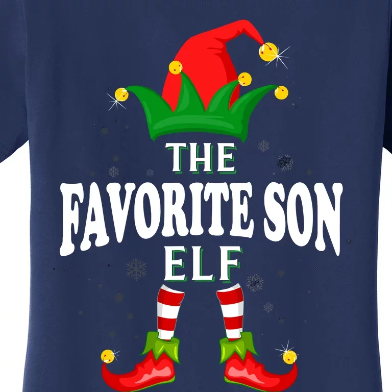 Xmas Favorite Son Elf Family Matching Christmas Pajama Women's T-Shirt