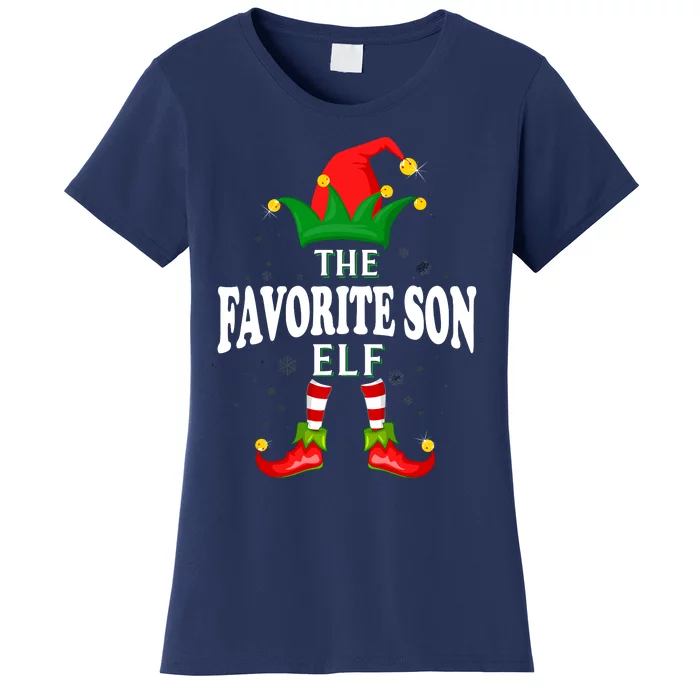 Xmas Favorite Son Elf Family Matching Christmas Pajama Women's T-Shirt