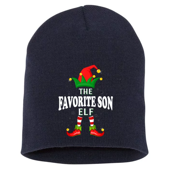 Xmas Favorite Son Elf Family Matching Christmas Pajama Short Acrylic Beanie