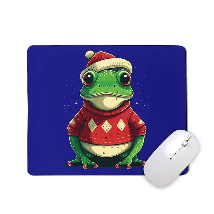 Xmas Frog Santa On Christmas Frog Mousepad