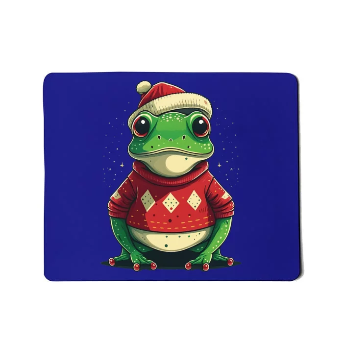 Xmas Frog Santa On Christmas Frog Mousepad