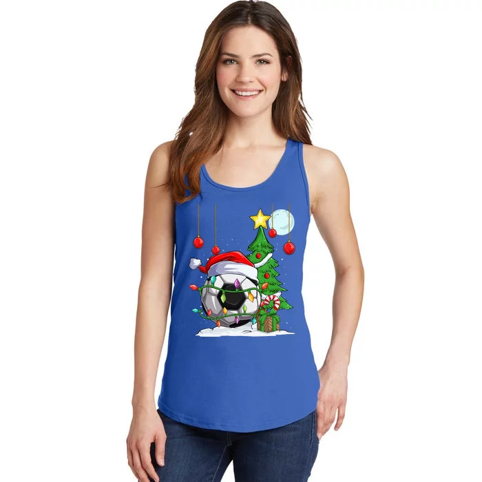 Xmas Football Sports Tree Lights Winter Happy Christmas Gift Ladies Essential Tank