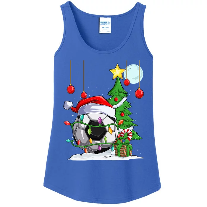 Xmas Football Sports Tree Lights Winter Happy Christmas Gift Ladies Essential Tank