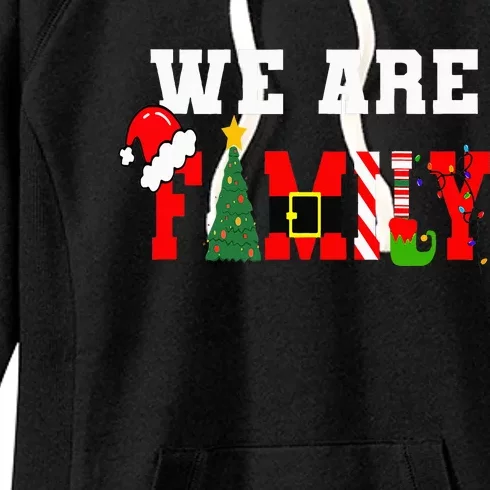 Xmas Family We Are Family Pajamas Matching Women's Fleece Hoodie