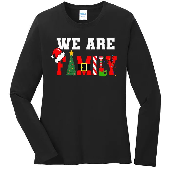 Xmas Family We Are Family Pajamas Matching Ladies Long Sleeve Shirt