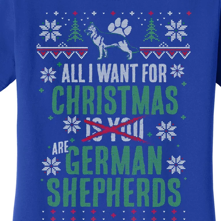 Xgiftmas Gift All I Want For Christmas Are Ger Shepherds Gift Women's T-Shirt