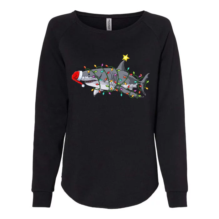 Xmas Graphic Christmas Shark Funny Sharks Christmas Womens California Wash Sweatshirt