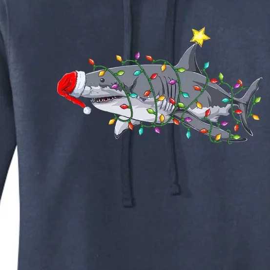 Xmas Graphic Christmas Shark Funny Sharks Christmas Women's Pullover Hoodie