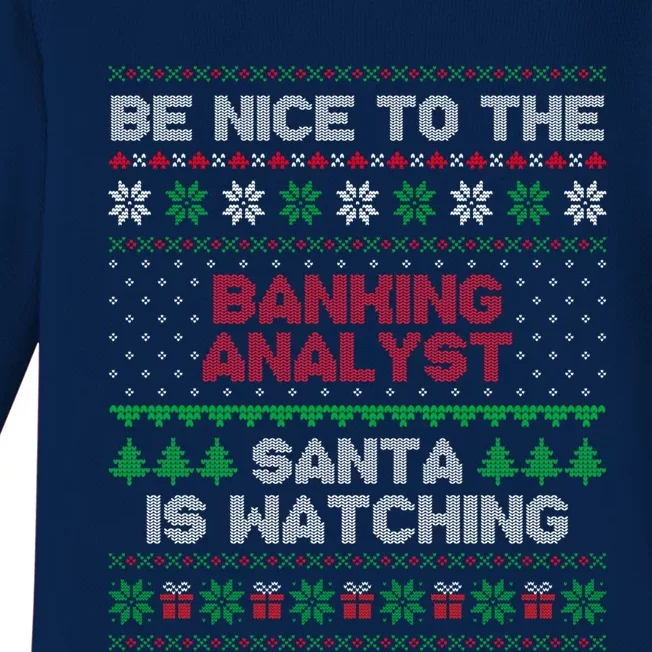 Xmas Gift For Banking Analyst Banking Analyst Ugly Sweater Gift Baby Long Sleeve Bodysuit