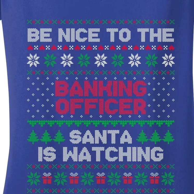 Xmas Gift For Banking Officer Banking Officer Ugly Sweater Gift Women's V-Neck T-Shirt