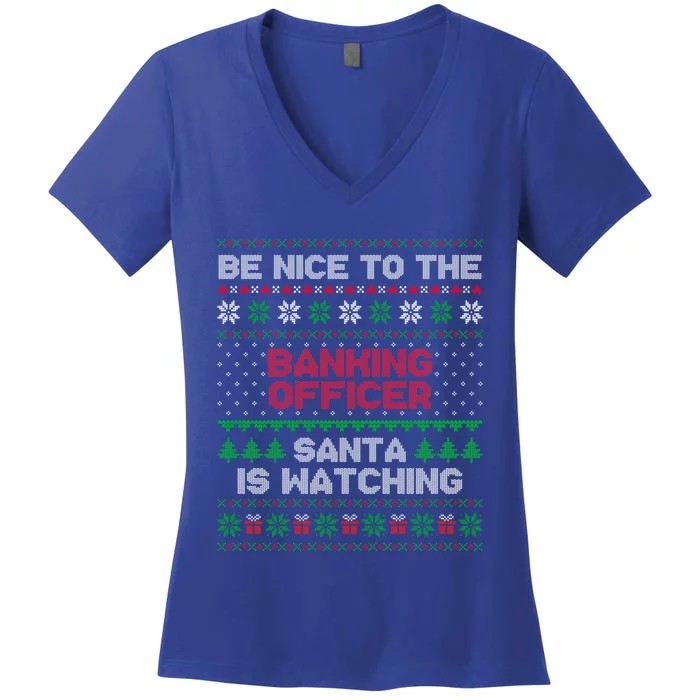 Xmas Gift For Banking Officer Banking Officer Ugly Sweater Gift Women's V-Neck T-Shirt