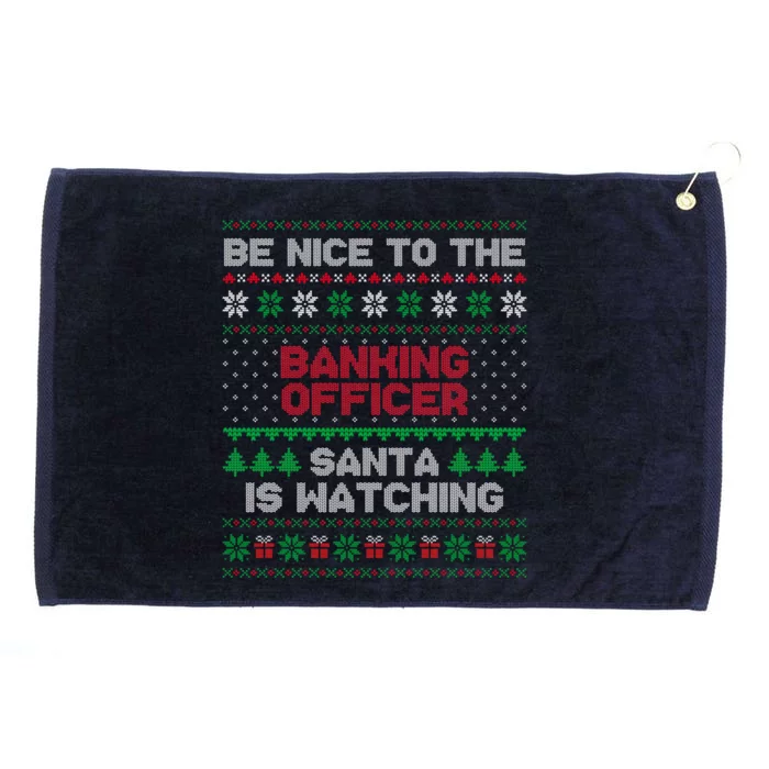 Xmas Gift For Banking Officer Banking Officer Ugly Sweater Gift Grommeted Golf Towel