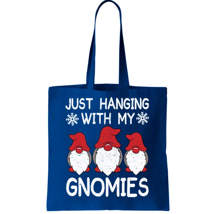 Xmas Gnomes Gift Just Hanging With My Gnomies Christmas Cool Gift Tote Bag