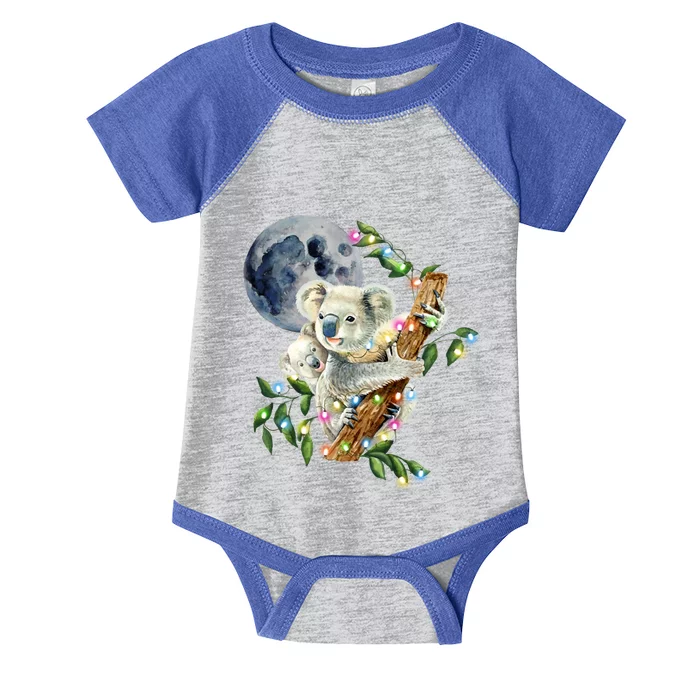 Xfunny Giftmas Lights Wild Animal Baby Koala With Mom Moon Koala Gift Infant Baby Jersey Bodysuit