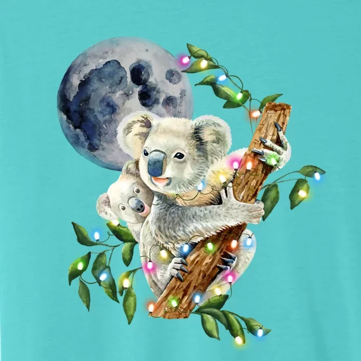 Xfunny Giftmas Lights Wild Animal Baby Koala With Mom Moon Koala Gift ChromaSoft Performance T-Shirt