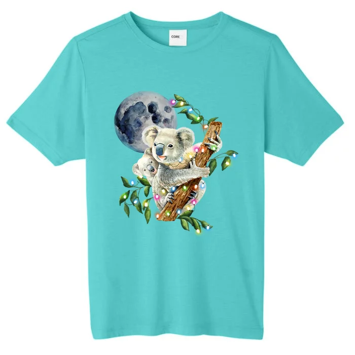 Xfunny Giftmas Lights Wild Animal Baby Koala With Mom Moon Koala Gift ChromaSoft Performance T-Shirt