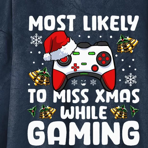 Xmas Gaming Pajama Set Don't Miss Out on Christmas Fun! Hooded Wearable Blanket