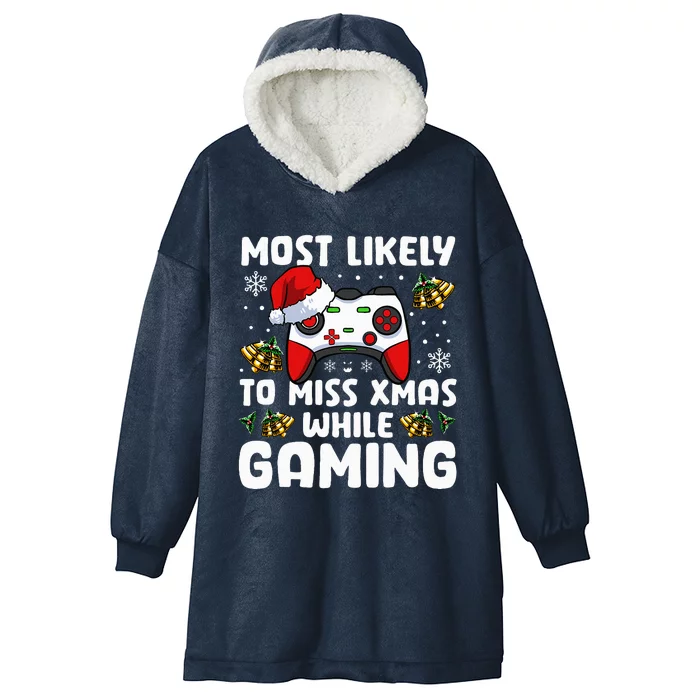 Xmas Gaming Pajama Set Don't Miss Out on Christmas Fun! Hooded Wearable Blanket