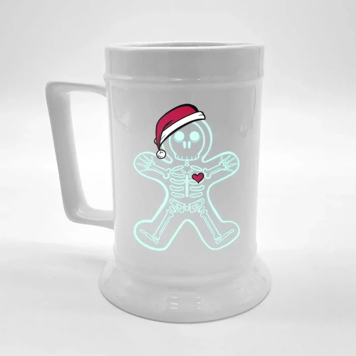 Xray Gingerbread Skeleton Christmas Nurse Xray Tech Great Gift Front & Back Beer Stein