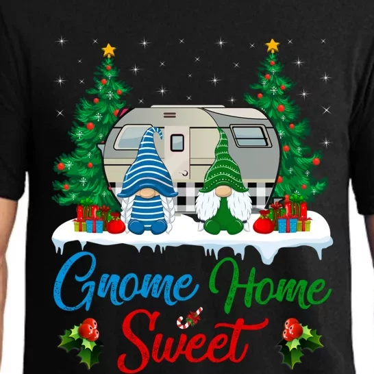 Xmas Gnome Sweet Home Funny Camper Camping Christmas Gift Pajama Set