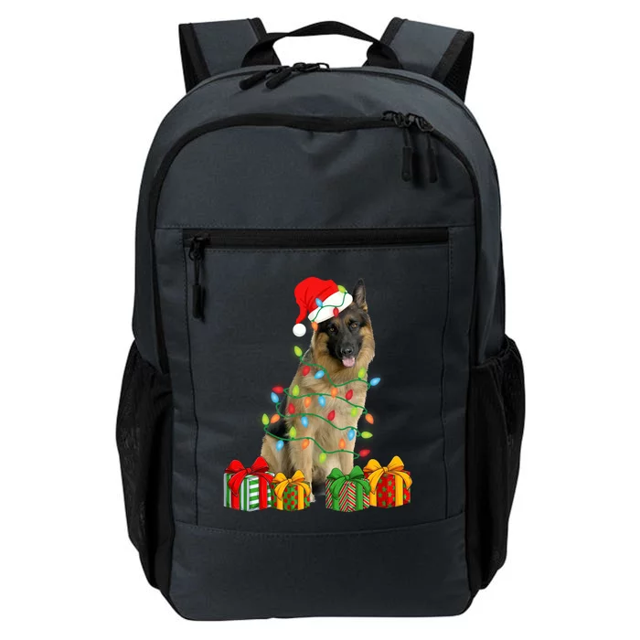 Xmas Ger Shepherd Dog Christmas Lights Puppy Lover Great Gift Daily Commute Backpack