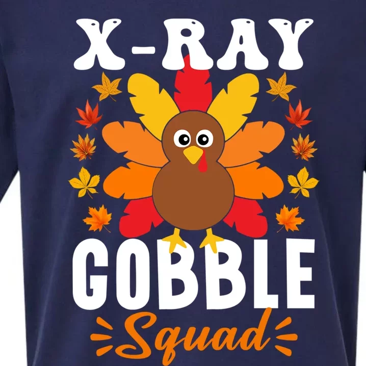 Xray Gobble Squad Gift Funny Turkey Thanksgiving Gift Sueded Cloud Jersey T-Shirt