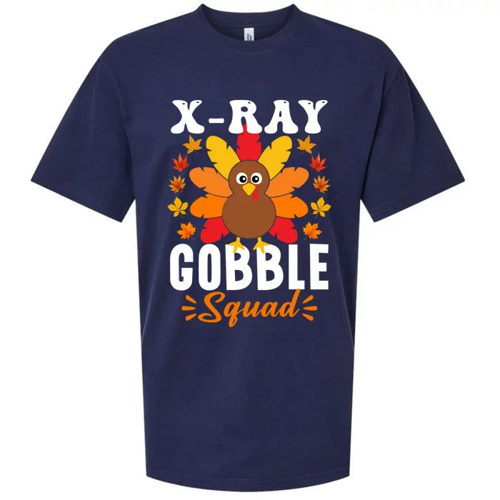 Xray Gobble Squad Gift Funny Turkey Thanksgiving Gift Sueded Cloud Jersey T-Shirt