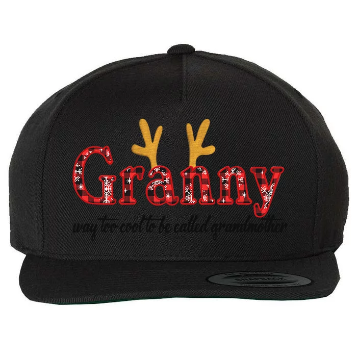 Xmas Granny Way Too Cool To Be Called Grandmother Christmas Funny Gift Wool Snapback Cap