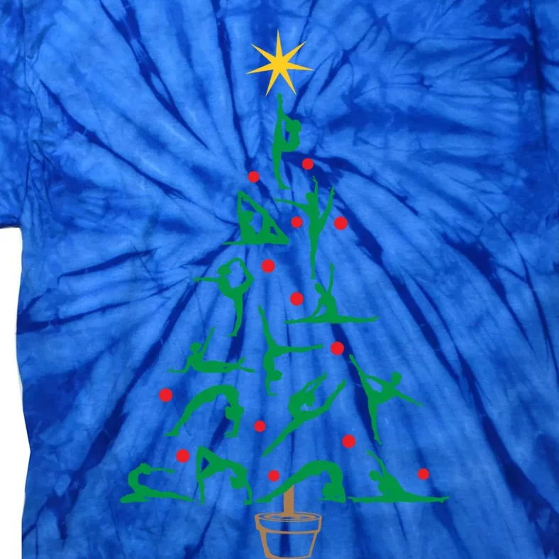 Xmas Gymnastics Yoga Christmas Tree Meaningful Gift Tie-Dye T-Shirt