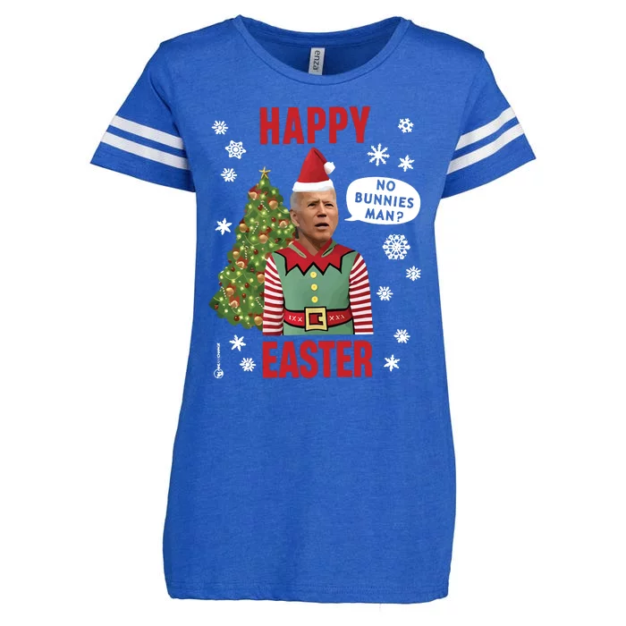 Xmas Happy Easter No Bunnies Man Funny Joe Biden Enza Ladies Jersey Football T-Shirt